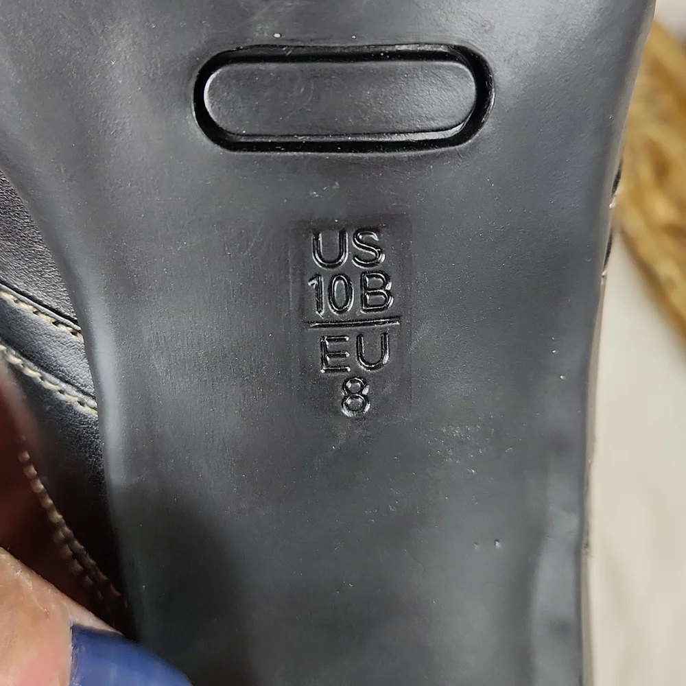 Merona, Women's Black Stick in heels with white top stitch and silver ha… - Picture 10 of 11